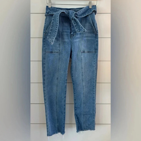 RISEN Denim - RISEN Looking For Answers High Rise Tie-Belt Risen Skinny Jeans